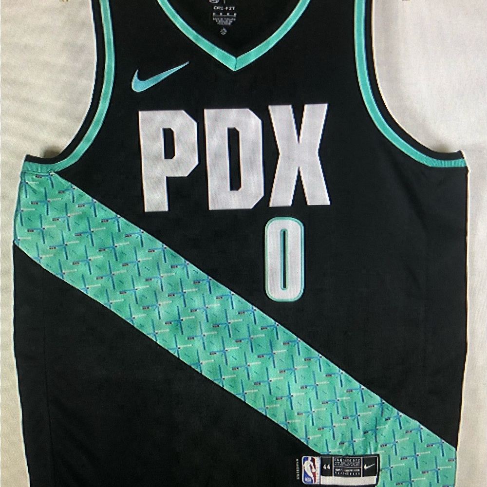 Nike PDX Black and Teal Basketball Jersey